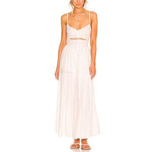 l*space White Maxi Dress with Cutout Bodice